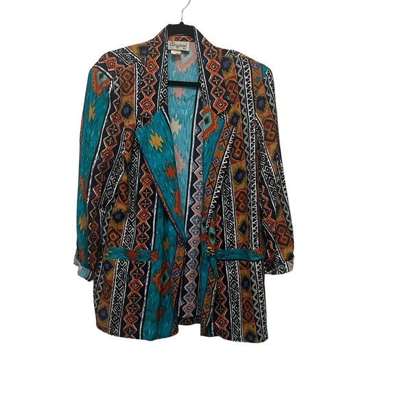 Vintage blazer with colorful geometric print - Picture 3 of 5